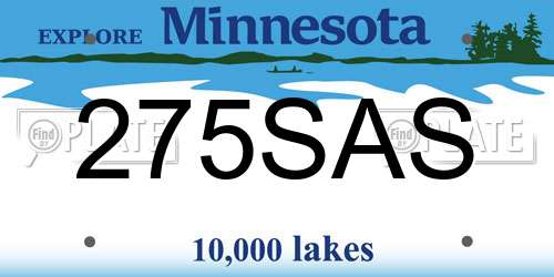 275SAS Minnesota License Plate