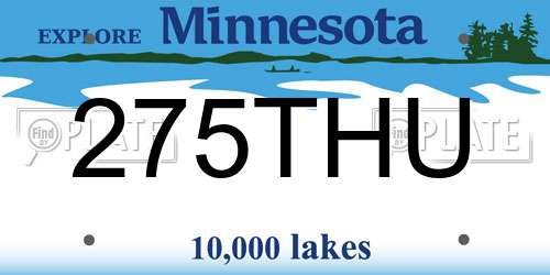 275THU Minnesota License Plate