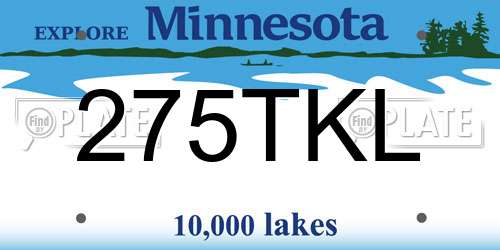 275TKL Minnesota License Plate