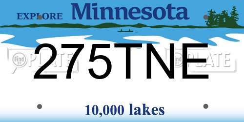 275TNE Minnesota License Plate