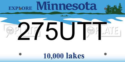 275UTT Minnesota License Plate