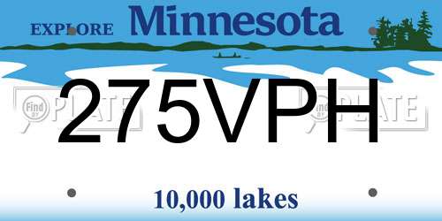 275VPH Minnesota License Plate