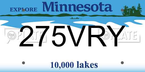 275VRY Minnesota License Plate