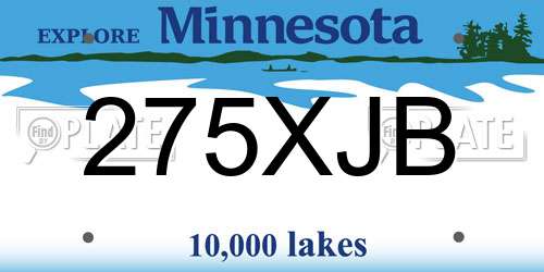 275XJB Minnesota License Plate