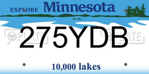 275YDB Minnesota License Plate