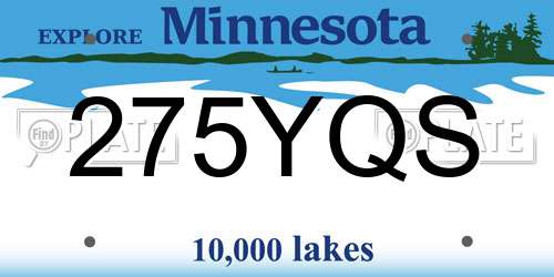 275YQS Minnesota License Plate