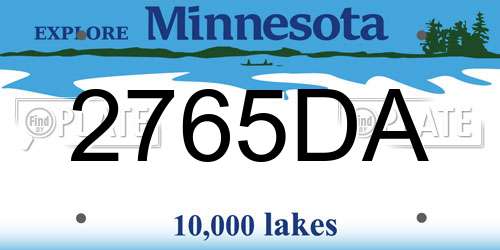 2765DA Minnesota License Plate