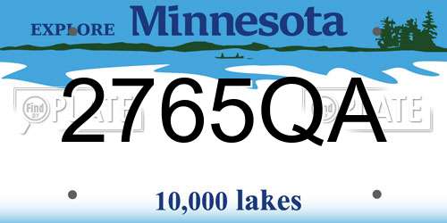 2765QA Minnesota License Plate