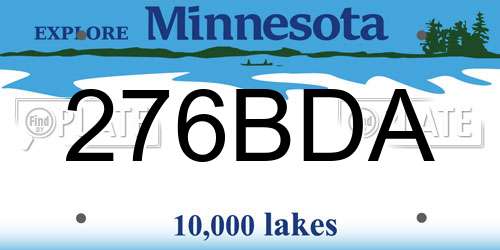 276BDA Minnesota License Plate