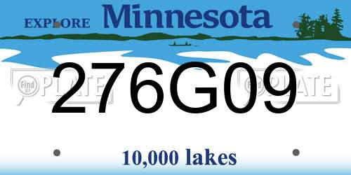 276G09 Minnesota License Plate