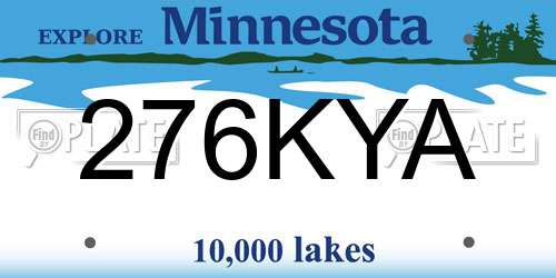276KYA Minnesota License Plate