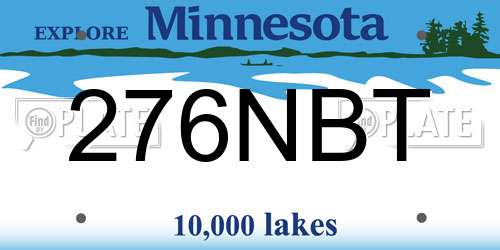 276NBT Minnesota License Plate