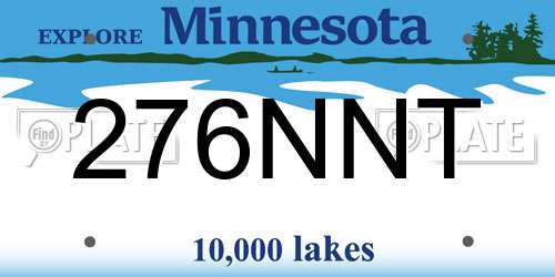 276NNT Minnesota License Plate