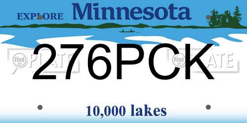 276PCK Minnesota License Plate
