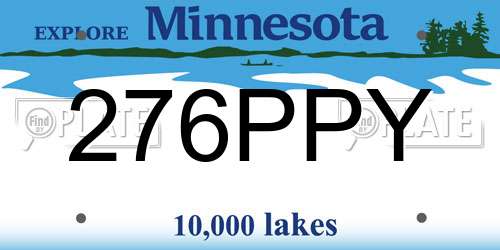 276PPY Minnesota License Plate