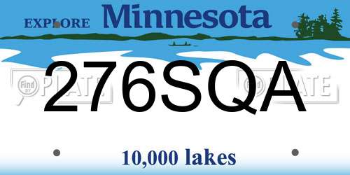 276SQA Minnesota License Plate