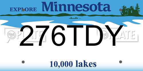 276TDY Minnesota License Plate