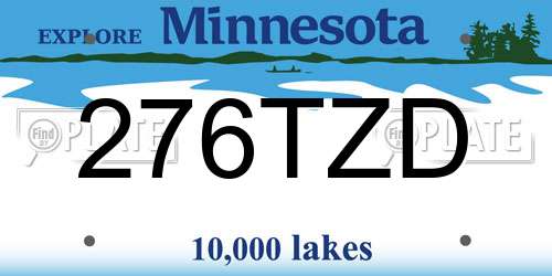 276TZD Minnesota License Plate
