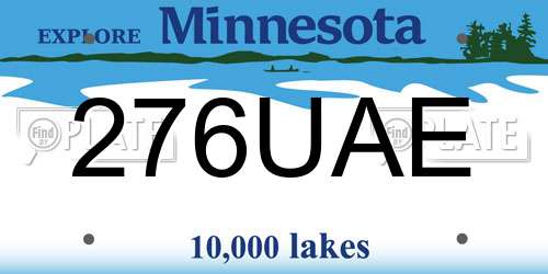 276UAE Minnesota License Plate