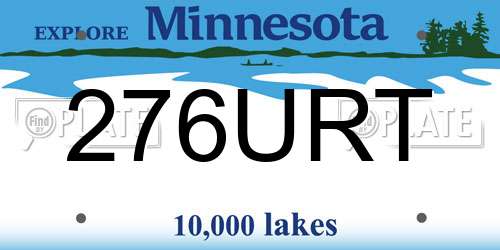 276URT Minnesota License Plate