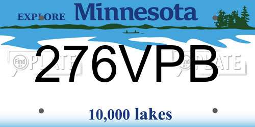 276VPB Minnesota License Plate
