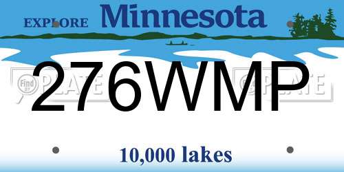 276WMP Minnesota License Plate