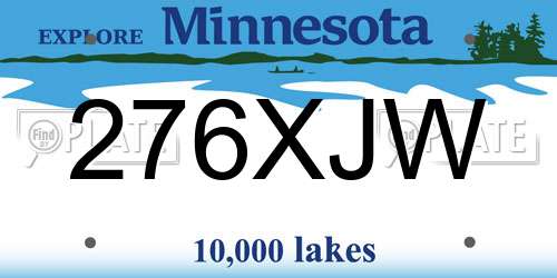 276XJW Minnesota License Plate