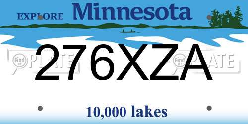 276XZA Minnesota License Plate