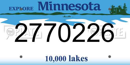 2770226 Minnesota License Plate