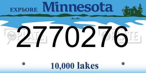 2770276 Minnesota License Plate