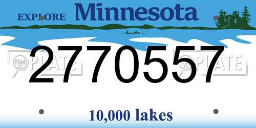 2770557 Minnesota License Plate