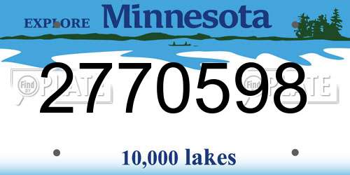 2770598 Minnesota License Plate