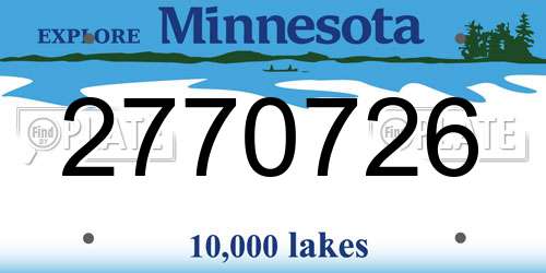 2770726 Minnesota License Plate