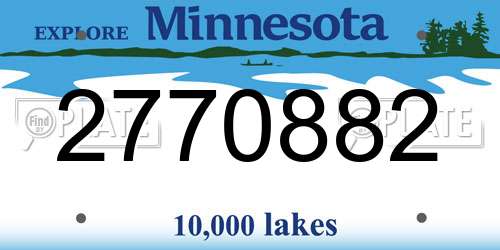 2770882 Minnesota License Plate