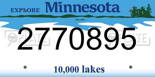 2770895 Minnesota License Plate