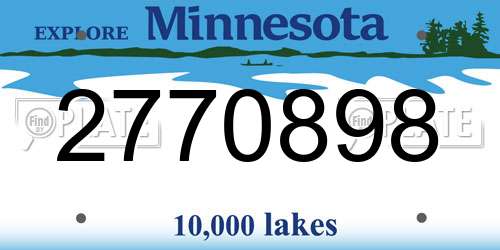 2770898 Minnesota License Plate