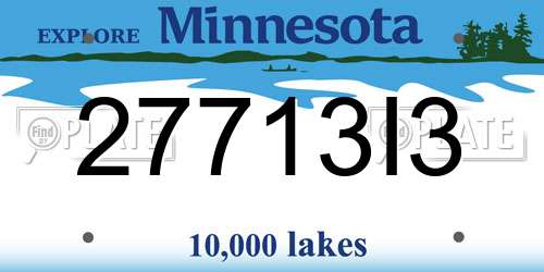 27713I3 Minnesota License Plate