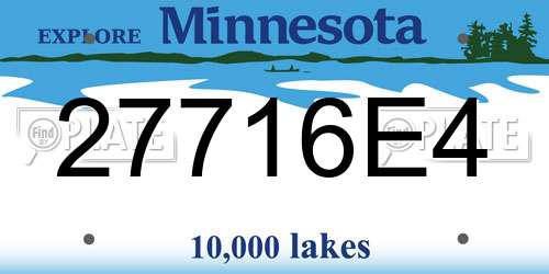 27716E4 Minnesota License Plate