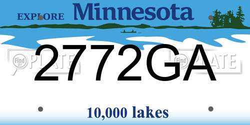 2772GA Minnesota License Plate