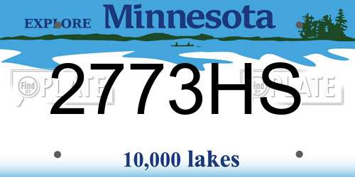 2773HS Minnesota License Plate