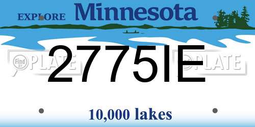 2775IE Minnesota License Plate
