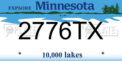 2776TX Minnesota License Plate