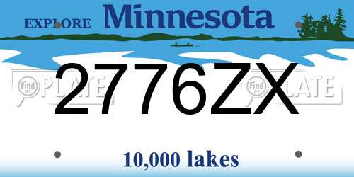 2776ZX Minnesota License Plate