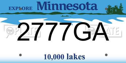 2777GA Minnesota License Plate