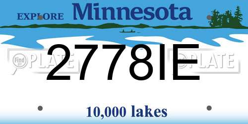 2778IE Minnesota License Plate