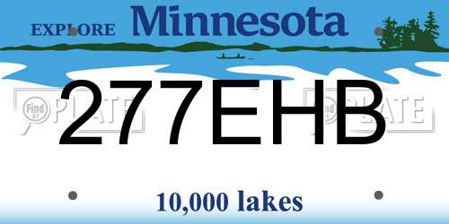 277EHB Minnesota License Plate