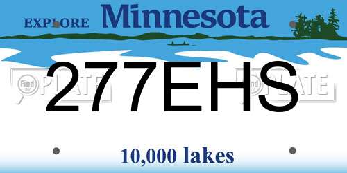 277EHS Minnesota License Plate