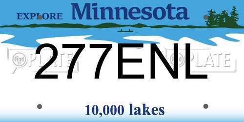 277ENL Minnesota License Plate