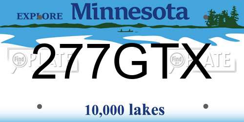 277GTX Minnesota License Plate
