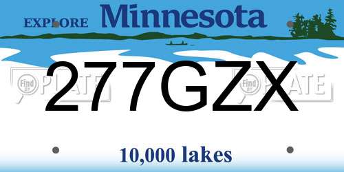 277GZX Minnesota License Plate